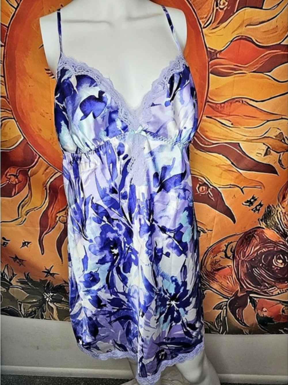 Apt. 9 Floral Mini Dress in Purple & White Size XL